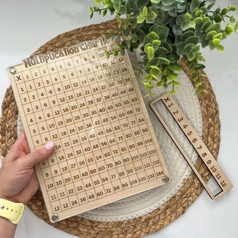 Wooden Multiplication Chart